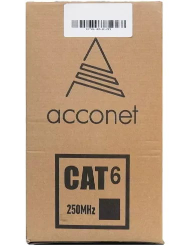 Acconet CAT6 UV Outdoor Ethernet Cable 100m Black Solid Core SF/TP Pull Box | CAT6U-100-SC