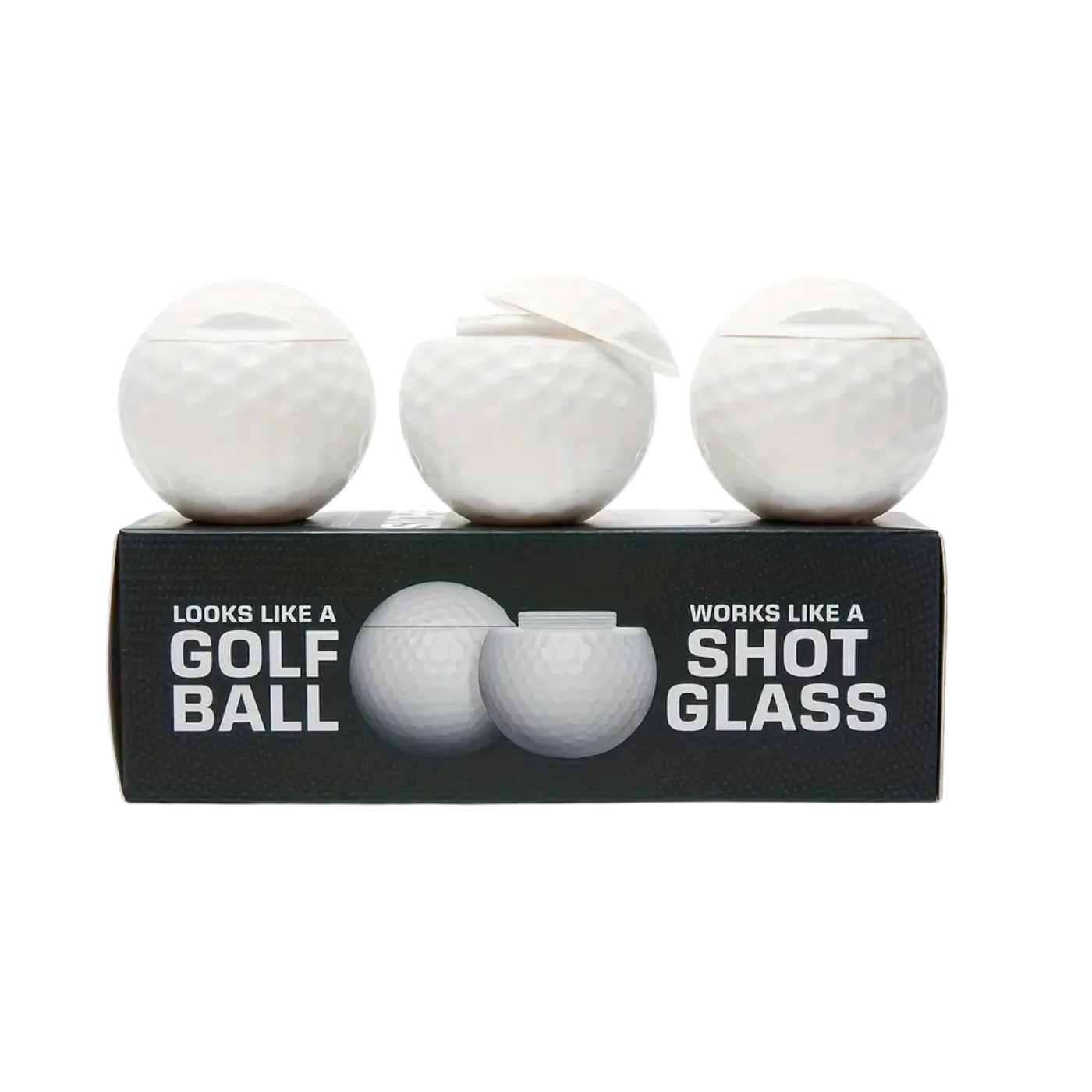 3pc Golf Ball Shaped Shot Glass Container