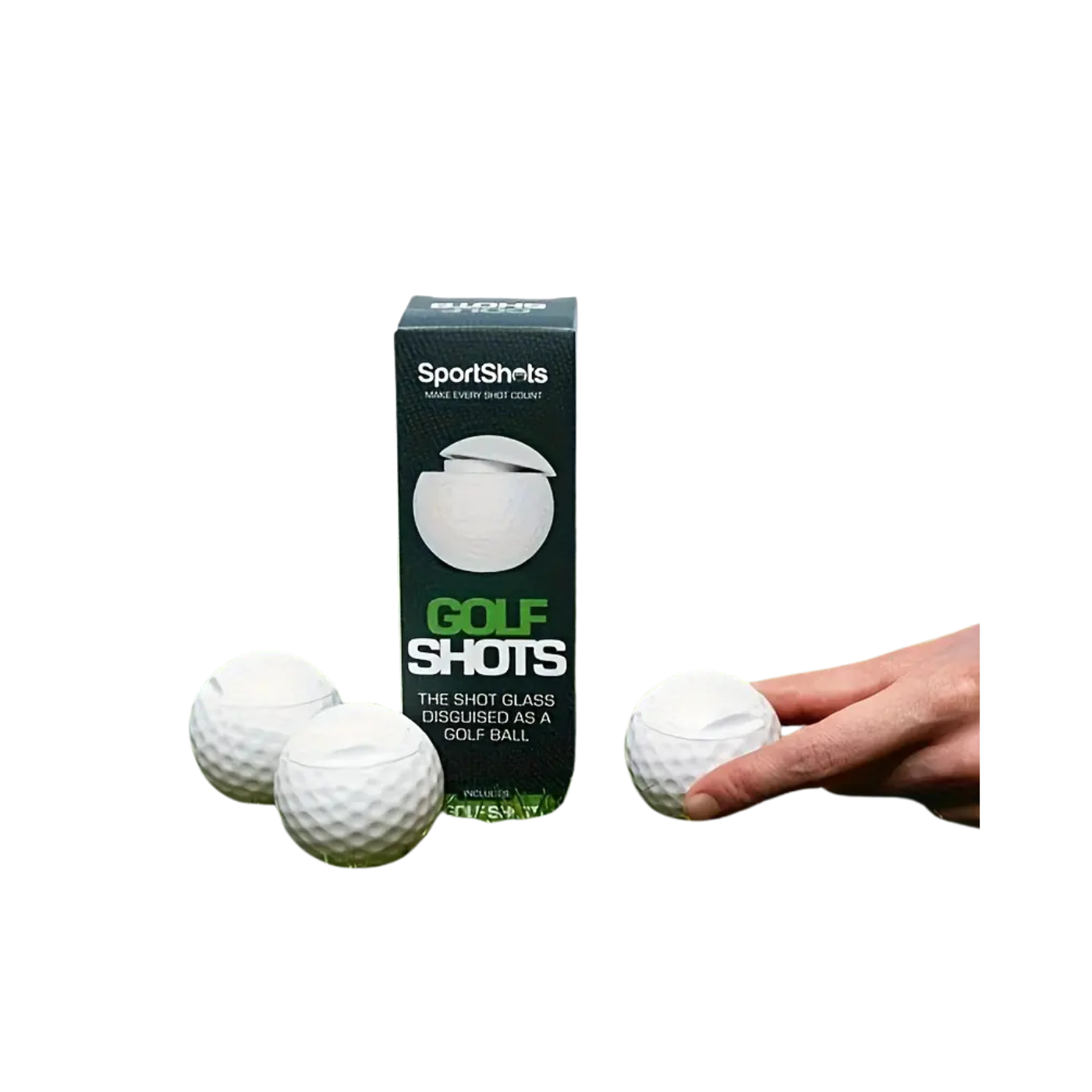 3pc Golf Ball Shaped Shot Glass Container