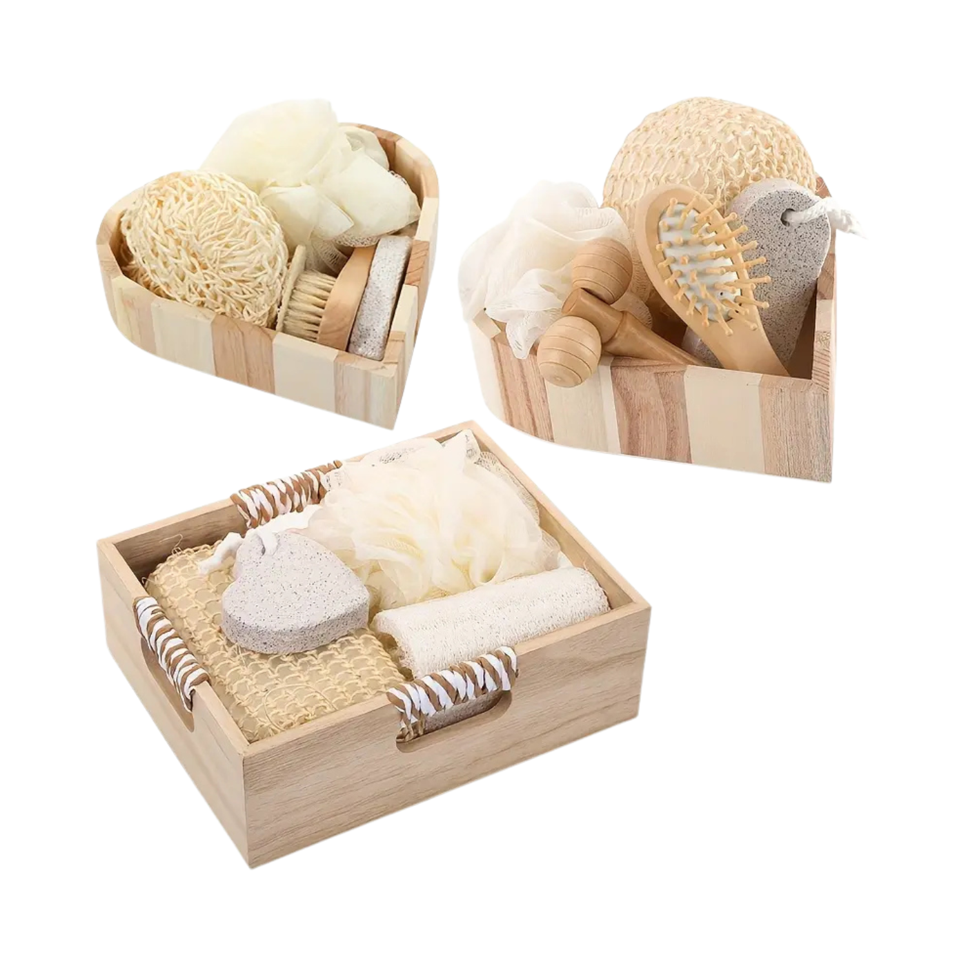 Boxed Heart-Shaped Bath Set