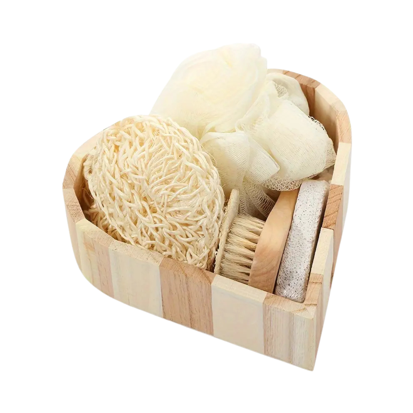 Boxed Heart-Shaped Bath Set