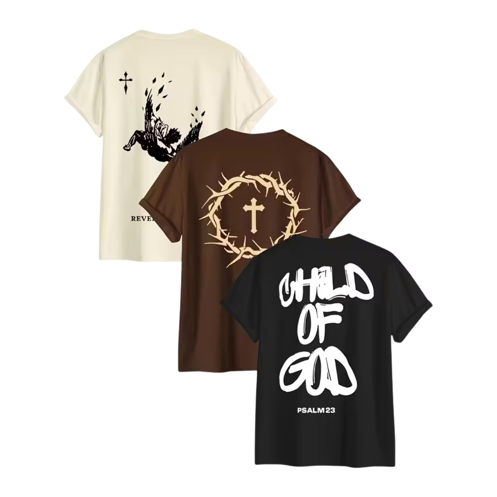 3pcs Men's Christian Short Sleeve T-Shirts