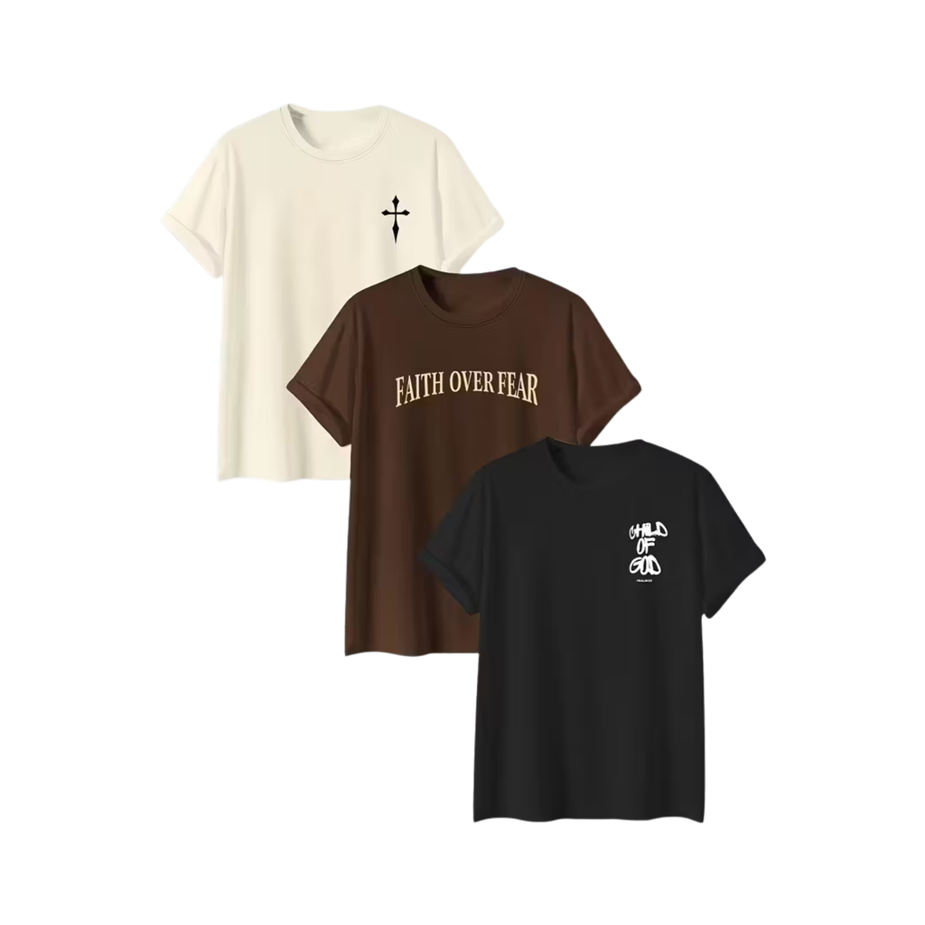 3pcs Men's Christian Short Sleeve T-Shirts