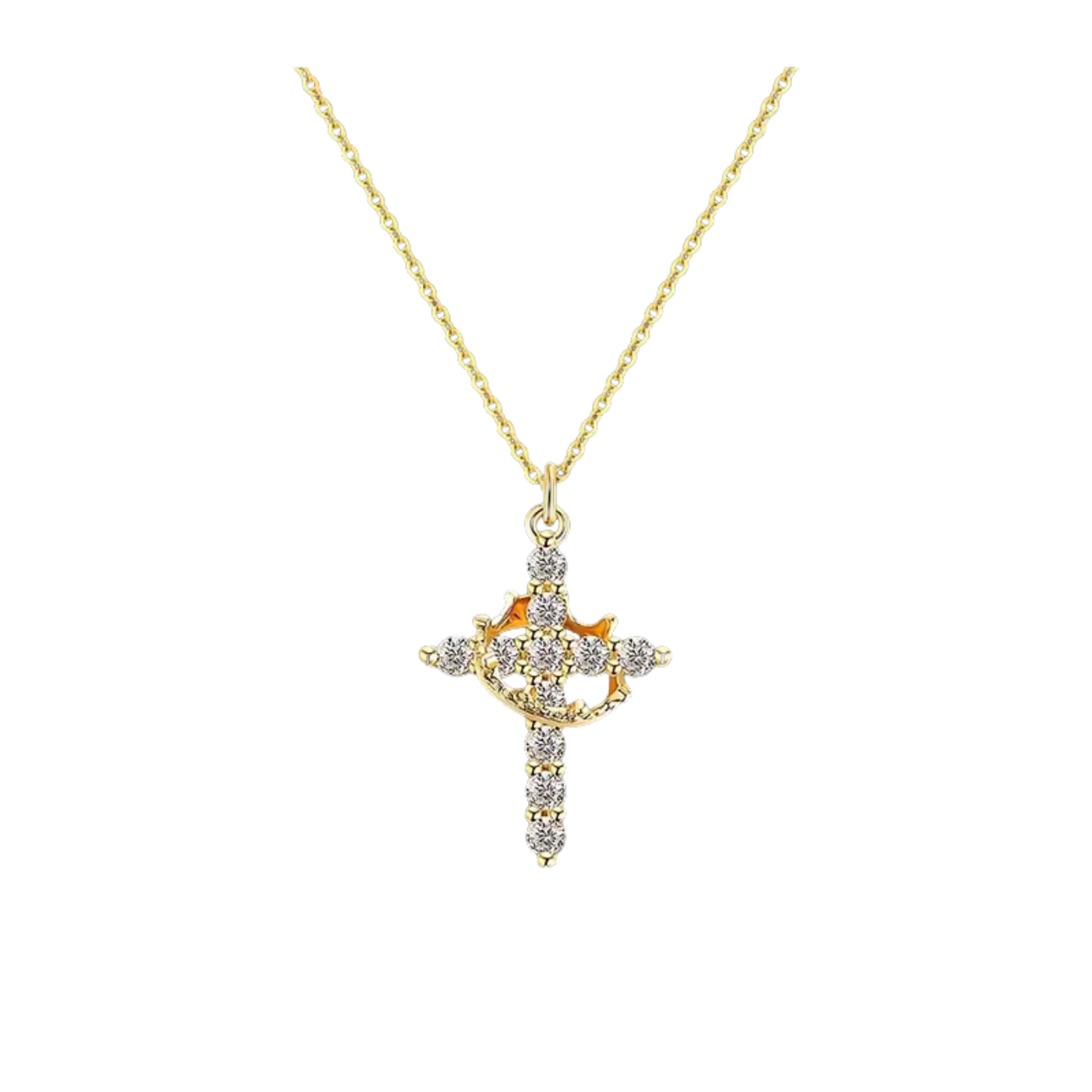 Crowned in Faith Cross Necklace