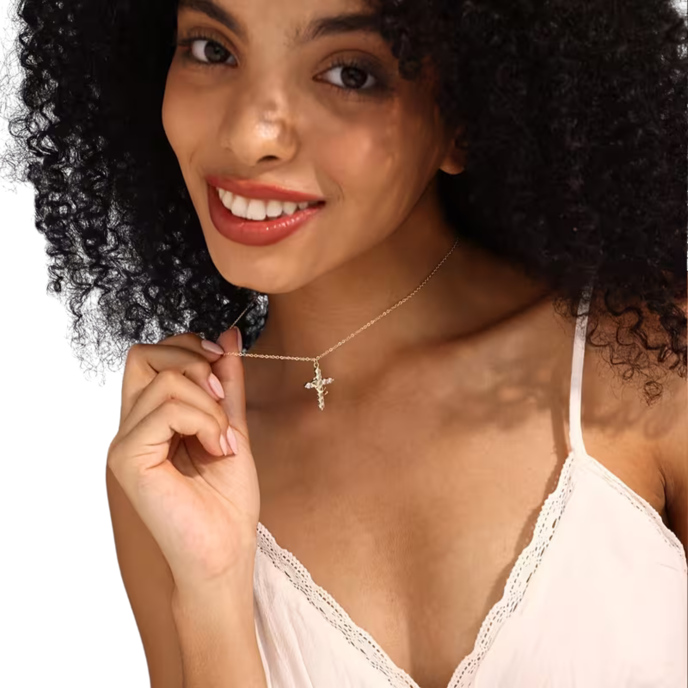 Crowned in Faith Cross Necklace