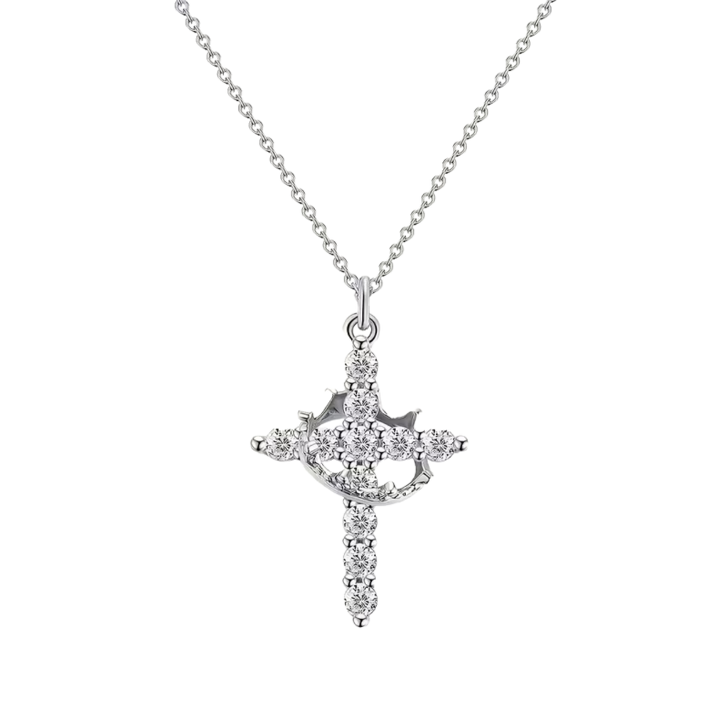 Crowned in Faith Cross Necklace