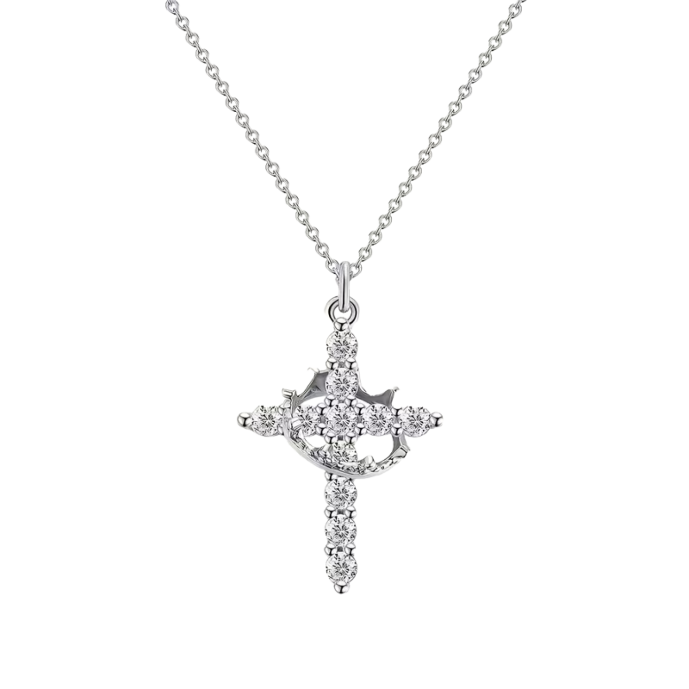Crowned in Faith Cross Necklace