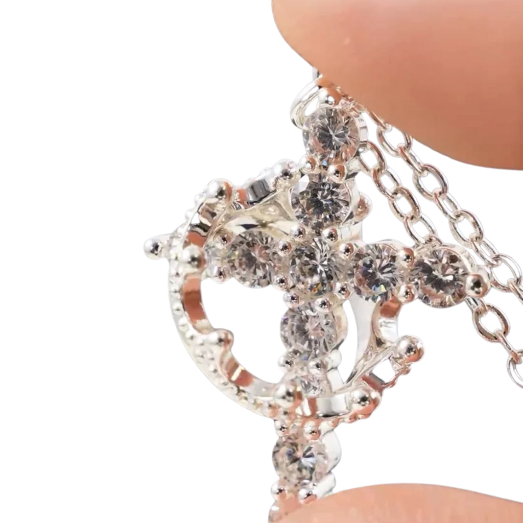 Crowned in Faith Cross Necklace
