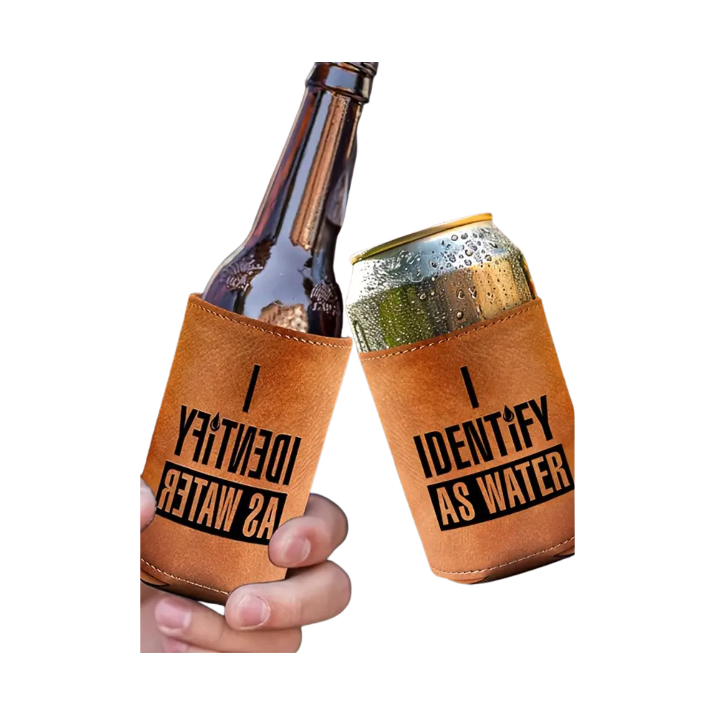 Insulated Faux Leather Beverage Holder