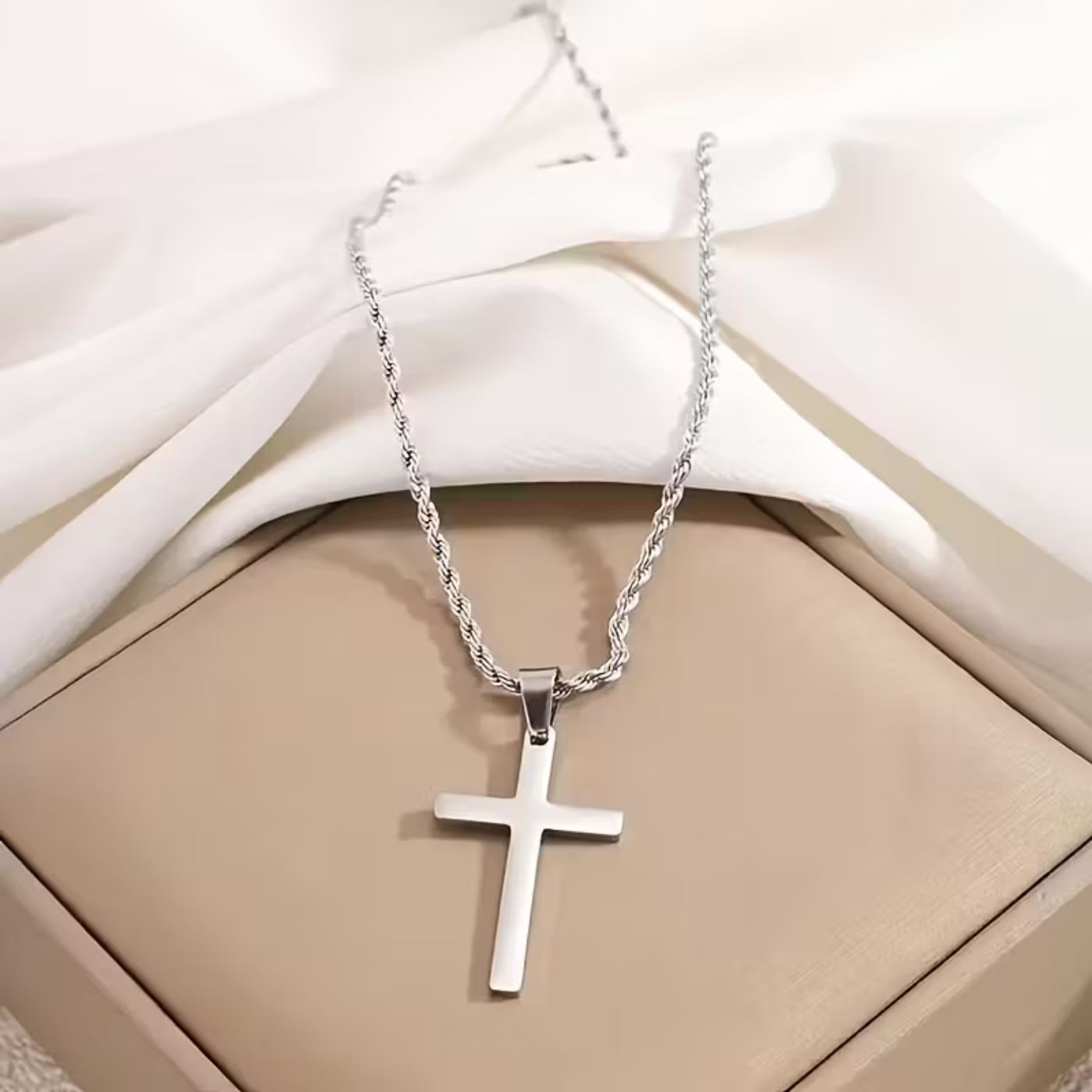 Built On Faith Cross Pendant Necklace