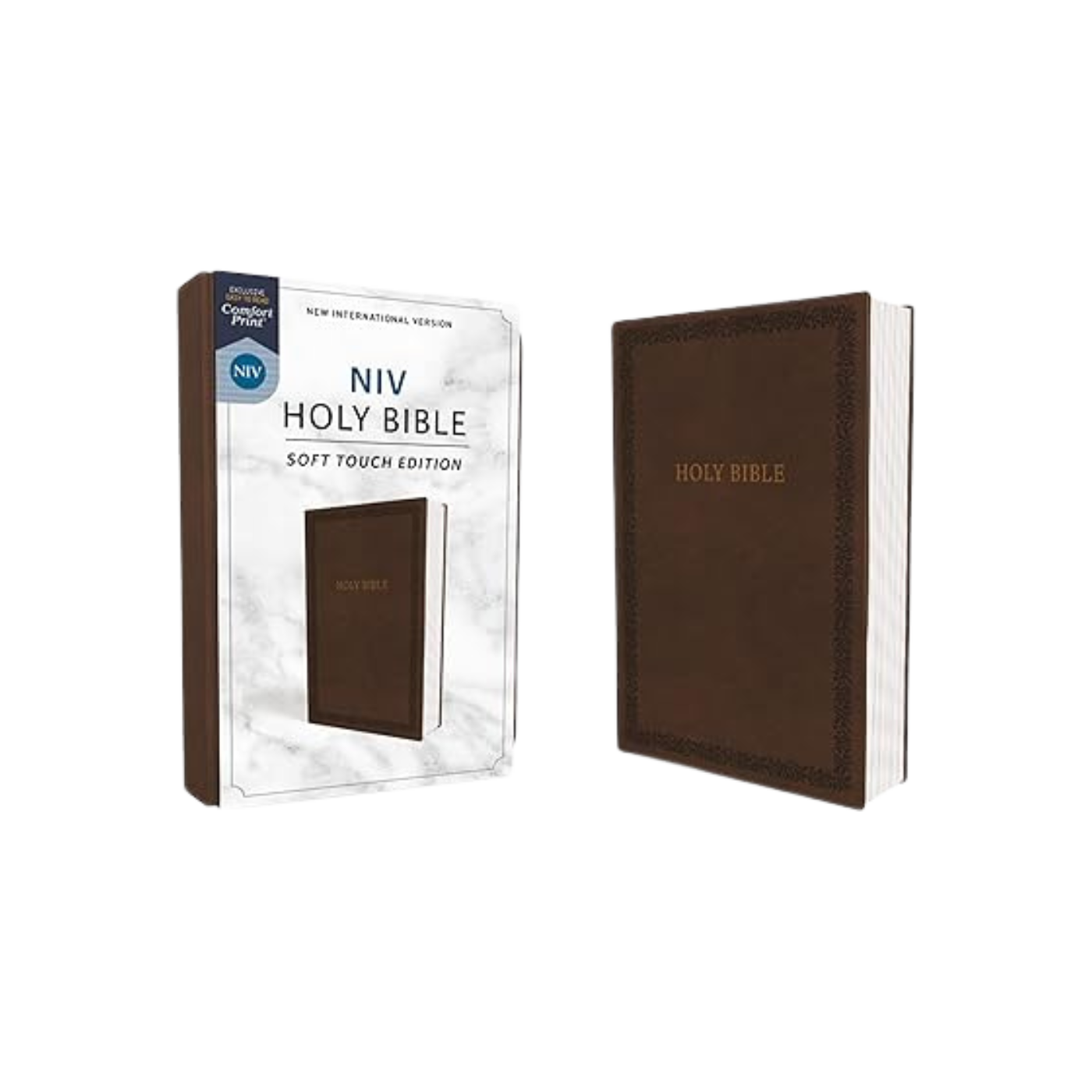 NIV, Holy Bible, Soft Touch Edition, Leathersoft, Brown, Comfort Print