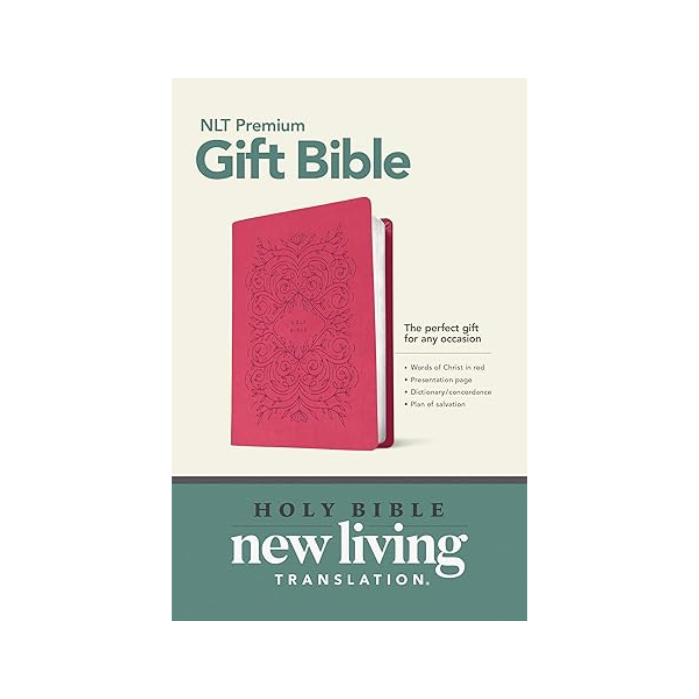 NLT Premium Gift Bible, Red Letter, LeatherLike, Very Berry