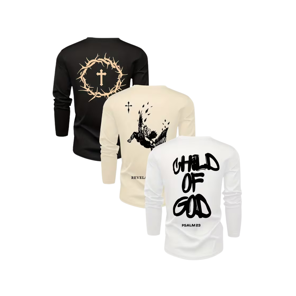 3pc Philippians Long Sleebe Shirts - Men