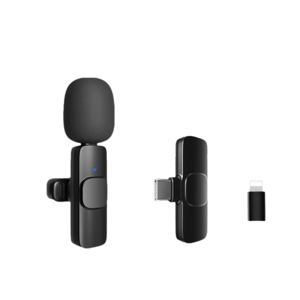 Tuff-Luv Wireless USB-C Lavalier Lapel Microphone Black