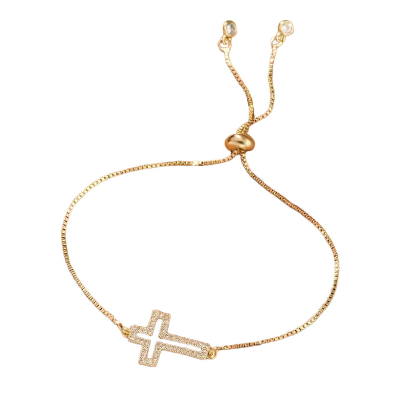 "You are worth it" Cross Bracelet - Gold