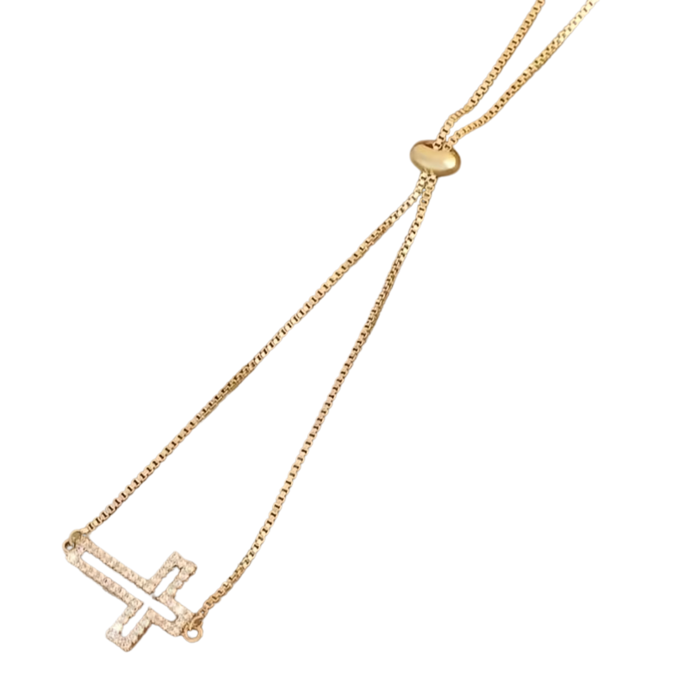 "You are worth it" Cross Bracelet - Gold